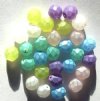 25 8mm Faceted Coated Frosted Mix Firepolish Beads